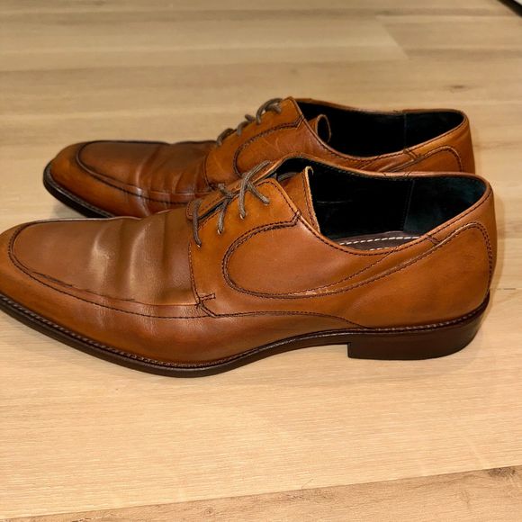 Johnston & Murphy Oxfords in Cognac Leather - Men's size 9.5 - Picture 4 of 10